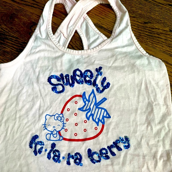 Ki-La-Ra Hello Kitty Racerback Light Pink Tank Top (M but fits S) - Picture 3 of 6